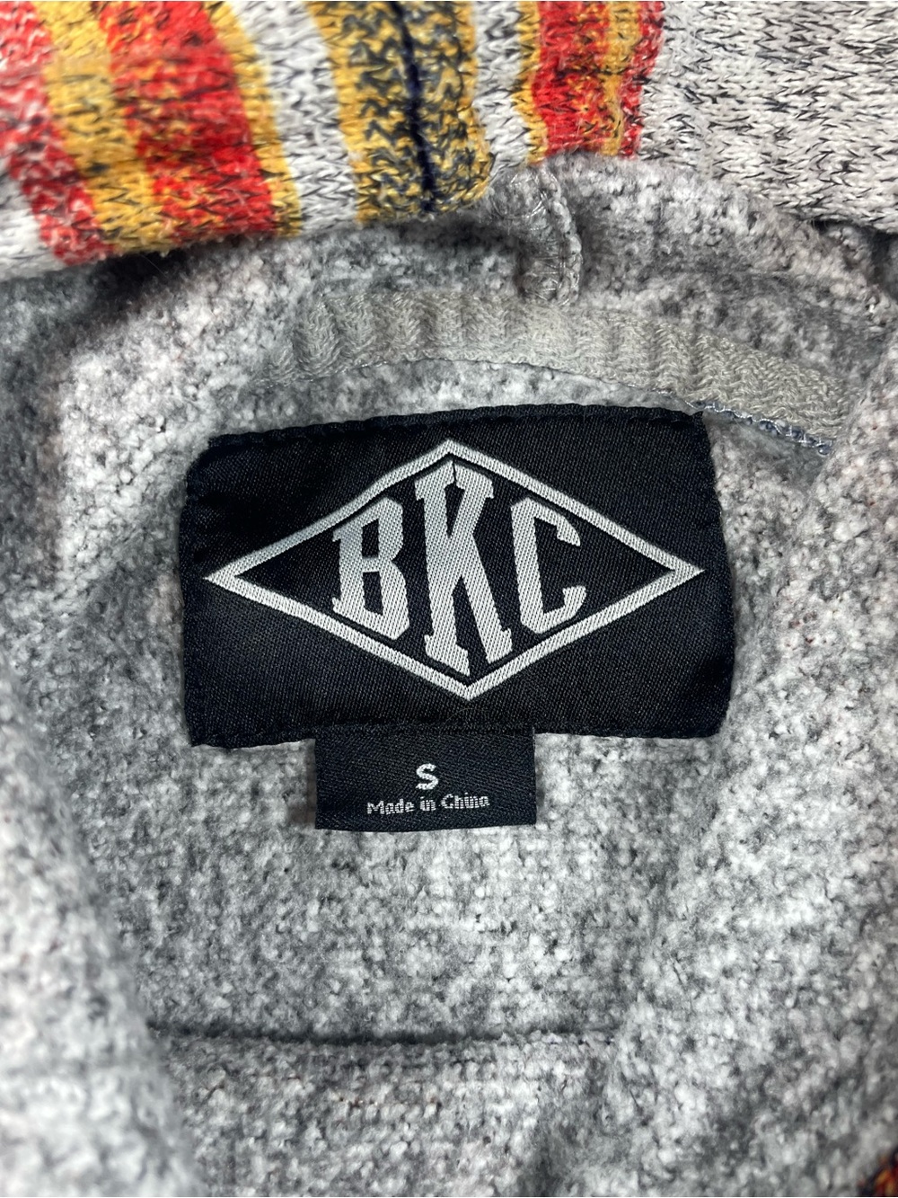 Brooklyn Cloth Multicolor Striped Hoodie - Red, Blue, Yellow, Gray - Picture 3 of 8